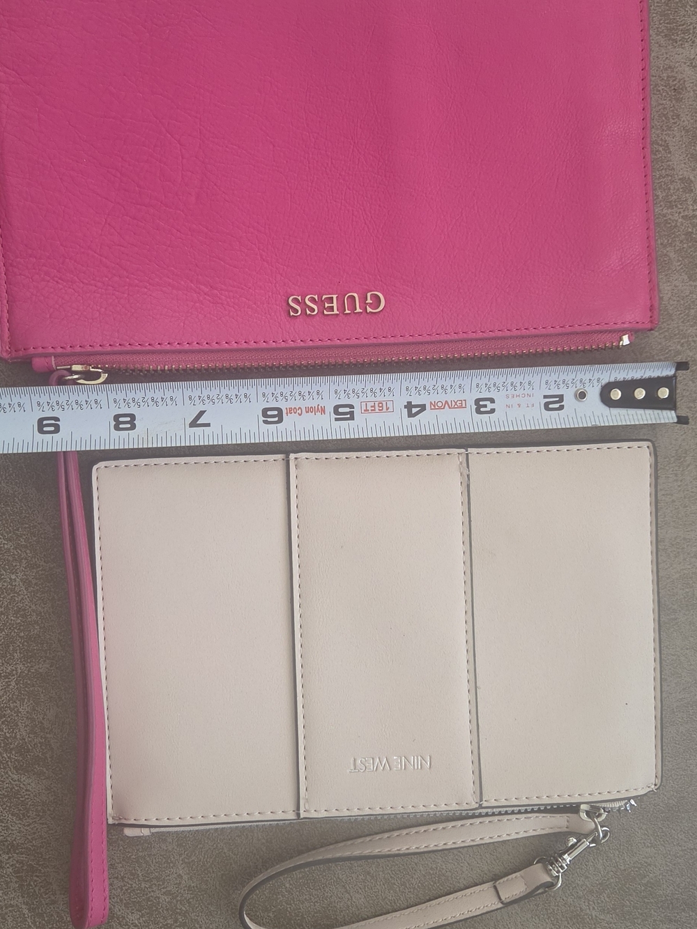 EUC Lot Of 2 Wristlets Wallets Bags GUESS hot pink NINE WEST pale Pink So Cute